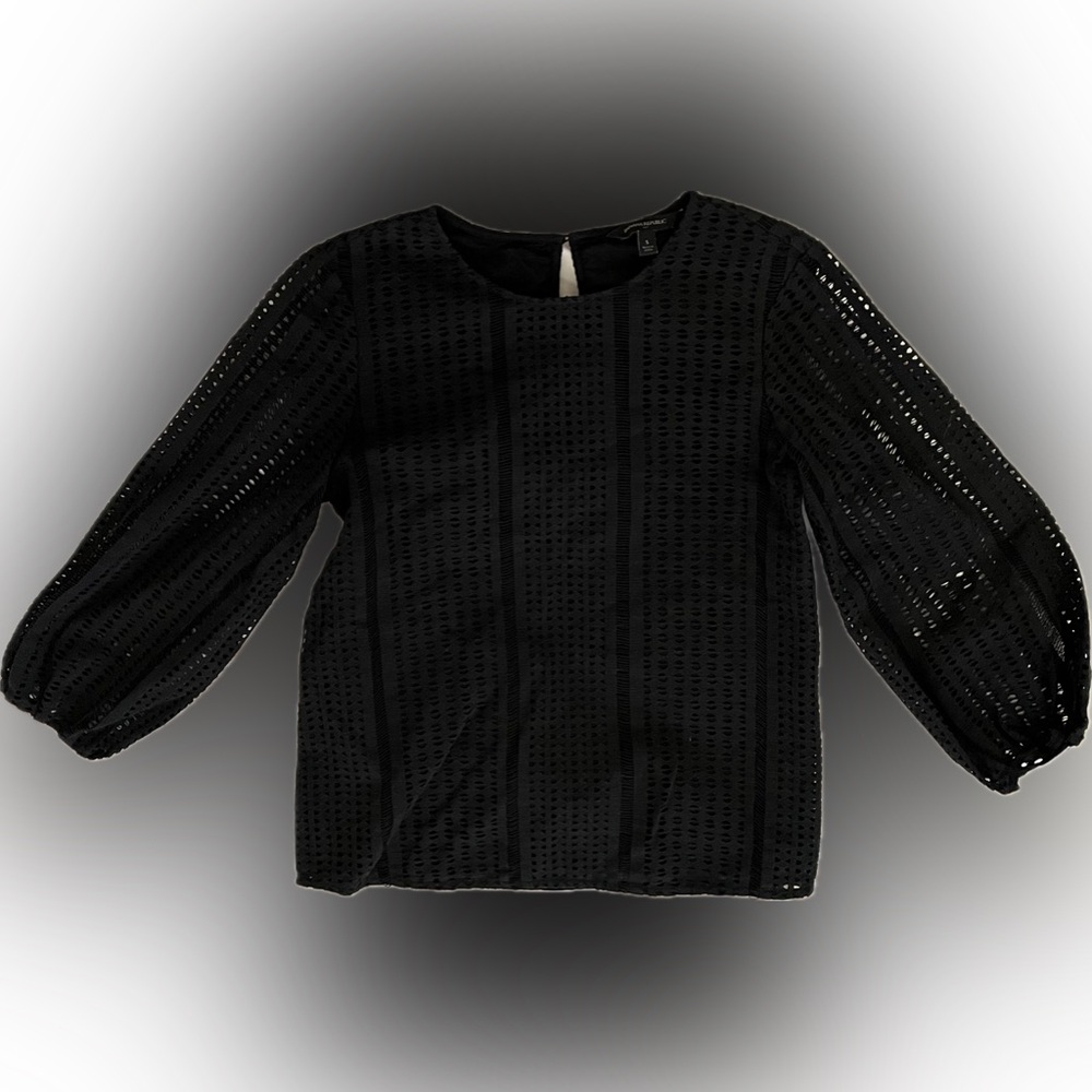 Chic Black Banana Republic Eyelet Blouse SP